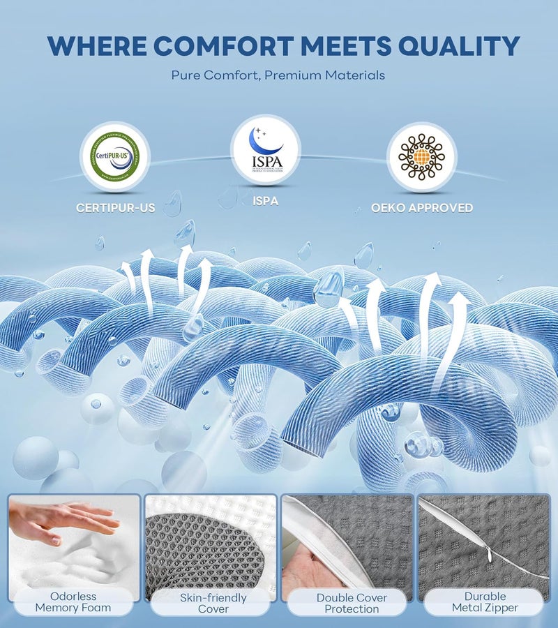 Cozyplayer No More Aches Neck Pillow for Pain Relief, Adjustable Cervical Pillow for Neck Support with Armrest, Odorless Ergonomic Butterfly Memory Foam Pillows,Orthopedic Bed Pillow Side Back Stomach Sleeping - Image 4